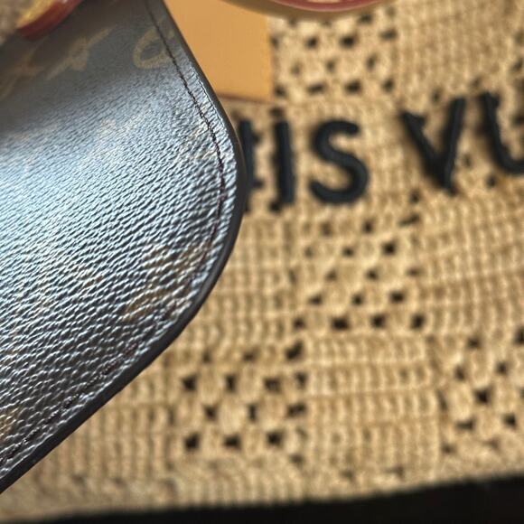 LOUIS VUITTON Summer Shopper Tote MM Natural Woven Raffia w/ Pochette - Picture 15 of 16